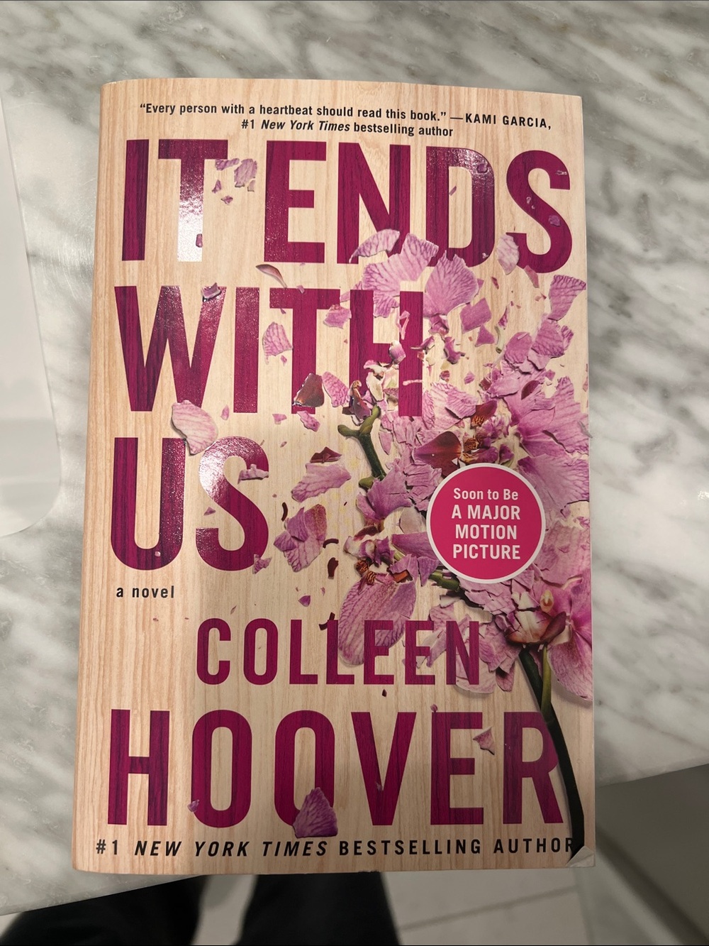 Colleen Hoover It Ends With Us - Pink Floral Paperback Novel